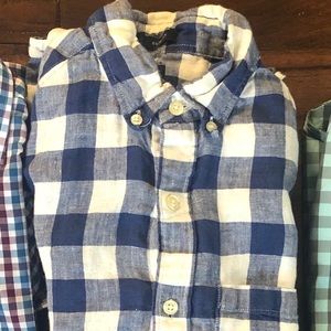 J. Crew Linen Checked Button Up